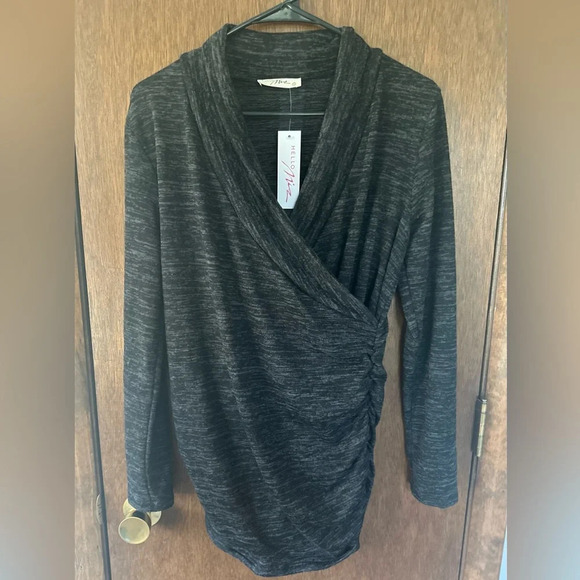 Hello Miz Tunic Sweater Maternity Top Gray Size S - Picture 1 of 7